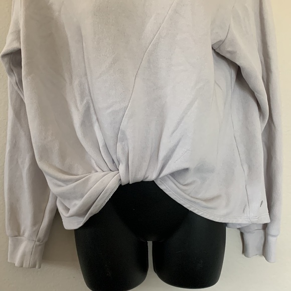 Z by Zella Ivory Oversized Crew Neck Twist Hem Sweatshirt - Picture 3 of 7
